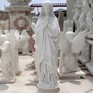 Chiesa religiosa decorazione del giardino di pietra artigianato cattolica vergine maria scultura grande marmo vergine maria statua