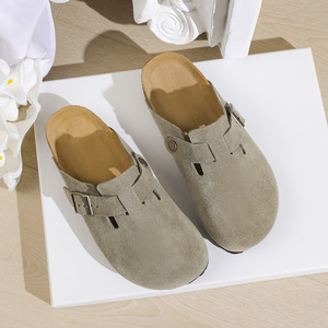 Wholesale Genuine Suede <strong>Closed</strong> <strong>Toe</strong> Autumn Clogs Cork Foot Bed Leather <strong>Mules</strong> Comfortable Casual Potato Shoes with Arch Support - Product Image 5