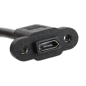 Custom Male to Female Screw Panel Mount <strong>Micro</strong> <strong>B</strong> <strong>USB</strong> Data Extension Cable - Product Image 5