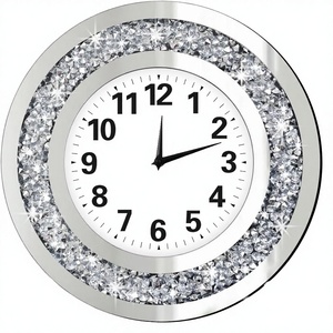 Custom 40cm Single Face Modern Quartz Analog Glass Rhinestone Sparkling Crystal <b>Wall</b> <b>Clock</b> for Living Room <b>Decor</b> - Product Image 3