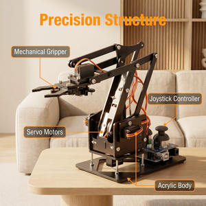 Kit de <span class=keywords><strong>bras</strong></span> robotique Zetok 4DOF, kit de programmation pour l'éducation STEM, projets DIY, <span class=keywords><strong>bras</strong></span> robotique à usage éducatif pour les cartes de développement éducatives - Product Image 1
