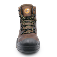 Chaussures de sécurité S3 imperméables MAXITOUGH à coupe moyenne en cuir, résistantes à l'huile, avec semelle en caoutchouc PU, anti-perforation et embout en acier