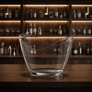 Eco-Friendly Classic <b>Plastic</b> Acrylic Large Oval Camping Ice Bucket for 6 Bottles EL - Product Image 2