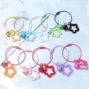 Portachiavi a Campanella in Acciaio Inox con <span class=keywords><strong>Filo</strong></span> Rivestito per Creazione di Gioielli, Etichetta per Bagagli, Charm per Borsa e Telefono da Ragazza - Product Image 6