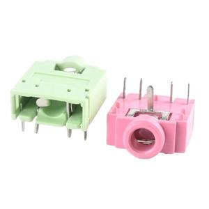 Conector de Audio Hembra de 3.5mm de Doble Canal Pj-307, Conector de Teléfono de 5 Pines para Montaje en Panel, Aislamiento Rosa - Product Image 1