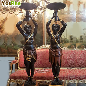 Tùy chỉnh chất lượng cao kim loại sexy phụ nữ đèn trong nhà cặp đồng điêu khắc tượng <span class=keywords><strong>torchiere</strong></span> - Product Image 3