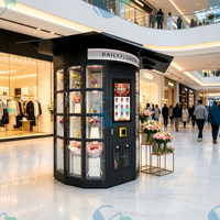 Vente Flash : Distributeur Automatique de Fleurs Fraîches Personnalisable 24h/24 avec Écran LED, Système de Refroidissement et Prise en Charge Multi-Paiements en Acier Inoxydable