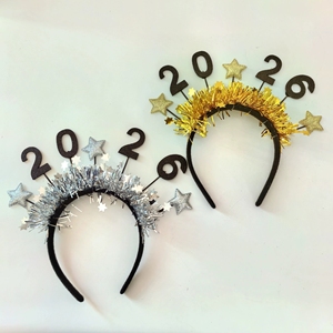 Decorazioni <span class=keywords><strong>per</strong></span> la Festa di <span class=keywords><strong>Capodanno</strong></span> 2026, Fascia <span class=keywords><strong>per</strong></span> Capelli a Strisce Oro e Argento con Fibbia Nera e Oro, Cappello <span class=keywords><strong>per</strong></span> Bicchiere di Vino Natalizio Molto Venduto - Product Image 6