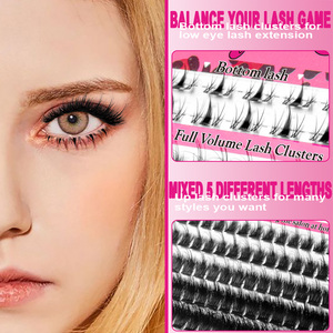 Nhãn hiệu riêng mỏng ban nhạc phân khúc 3D Fluffy hiệu ứng cá nhân lông mi cụm Kit mắt lông mi cụm Nhà cung cấp - Product Image 4