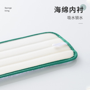 <b>Microfiber</b> Flat <b>Mop</b> Pad Rectangle Super Absorbent <b>Floor</b> Cleaning Replacement Head With Hook And Loop Fastener - Product Image 3