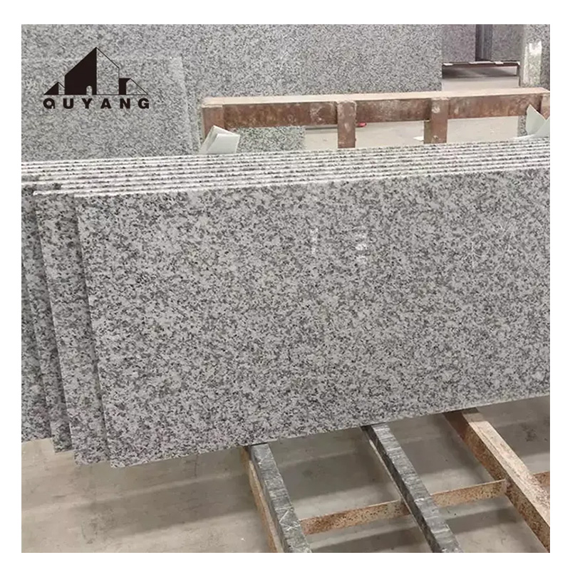 QUYANG Factory дешевая уличная тротуарная плитка, огненная поверхность G603, полированная натуральная гранитная плита, камень, серая Настенная Плитка, плиты