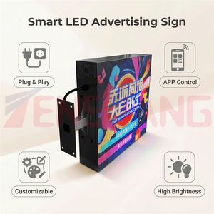 ป้ายไฟ LED สี่เหลี่ยม ขนาด 384 มม. 500 มม. แบบด้านเดียว/สองด้าน ควบคุมผ่าน WiFi แอปพลิเคชัน ปรับแต่งได้ สำหรับโฆษณาเชิงพาณิชย์กลางแจ้ง - Product Image 4