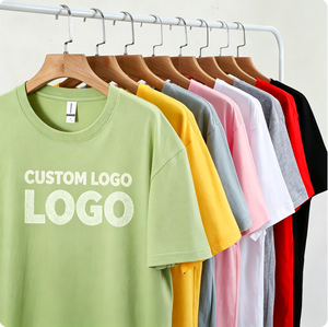 Camiseta de Algodón Lisa Personalizada de 180 g/m², Camiseta Urbana con Estampado de Logotipo Personalizado, Cuello Redondo, Talla Grande, Camiseta de Moda Masculina - Product Image 1