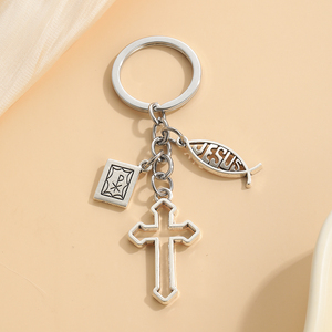 Porte-clés DIY avec pendentif croix de Jésus, livre, <span class=keywords><strong>Bible</strong></span>, bijoux, porte-clés de voiture, souvenir, cadeau - Product Image 6