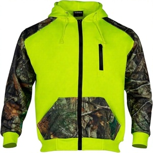 Sudadera con Capucha de Camuflaje de Alta Visibilidad ANSI Clase 1 para Hombre, Impermeable, Reflectante, con Mangas de Camuflaje y Cremallera, para Trabajo y Construcción - Product Image 2