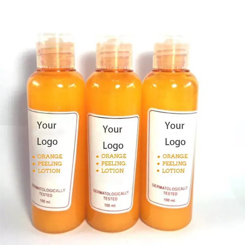OEM Vitamin C Orange Yellow Peeling Lotion for Removing Dead Skin and Whitening Smoothing New Skin Perfect White Lotion