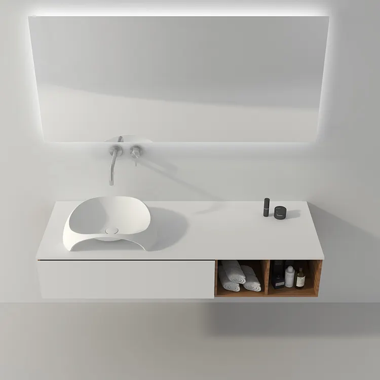 SM-8343 Stone resin modern bathroom face wash basin sink