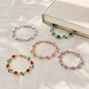 Exquisite Gold Plated S925 Sterling Silver Tulip <b>Bracelet</b> Ladies Delicate Flower Vine <b>Bangle</b> Jewelry for Valentine's Day Gift - Product Image 4