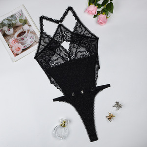 Nouveau Style Broderie Dentelle Patchwork Body Sexy Luxe V Profond Serré Une Pièce Sous-Vêtements Ensemble - Product Image 6
