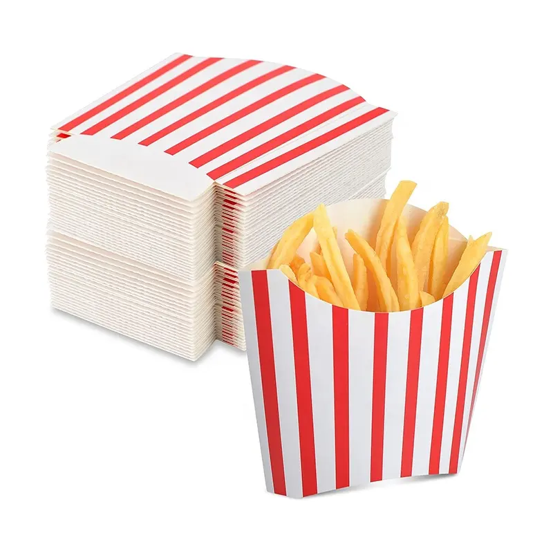 Özel beyaz zanaat baskı karton Burger tek kullanımlık kat havalandırmalı kore patates kızartması gıda kağıdı ambalaj kutusu