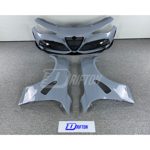 Pare-chocs avant large et ailes larges en fibre de carbone sèche style DRIFTON GTAM pour Alfa Romeo Giulia 2016-2023 - Product Image 2