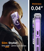 Coque de téléphone magnétique transparente 5 en 1 avec protection d'écran en verre trempé + protection de l'appareil photo pour iPhone 16 15 14 13 12 11 Pro Max