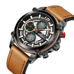 REWARD 83012 clásico personalizado hombre reloj de cuarzo gran oferta correa de cuero genuino 3 diales cronómetro en Stock Casual Relogio - Product Image 4