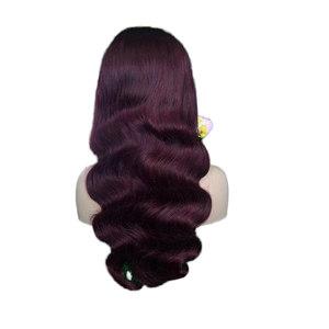 Peluca de Cabello Humano con Frente de Encaje 13x4, Ondulado, con Flequillo que Marcoa el Rostro, Pre-ensamblada, Sin Pegamento, con Nudos Decolorados para Mujer - Product Image 1