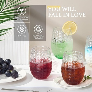 Taza de cóctel de plástico de diseño moderno, Copa martillada de piña Tiki hawaiana, whisky reutilizable para copa de <span class=keywords><strong>vino</strong></span> tinto champán transparente - Product Image 4