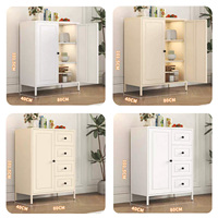 Armario de Almacenamiento Moderno ODM, Ajustable, Totalmente de Acero, Sin Formaldehído, Puerta de Metal Sólido, Recubrimiento Ecológico en Polvo, Muebles para el Hogar
