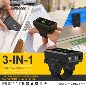 Lecteur de codes-barres sans fil Xincode 1D 2D QR avec Bluetooth, mini-<span class=keywords><strong>scanner</strong></span> portable 3-en-1, lecteur de codes-barres portable pour l'inventaire et l'entrepôt - Product Image 1