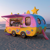 Escultura de Camión de Comida con Forma de Submarino de Diseño Divertido |   Kiosco Gigante con Temática de Playa para Decoración de Centros Comerciales, Resorts y Eventos