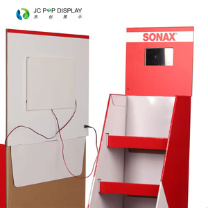 Custom Promotion FSDU Corrugated Paper Floor <strong>Display</strong> Stand Foldable Rotating for Electric Product Clothing Garment Retail Store - Product Image 6