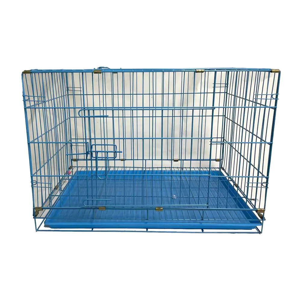 HC-D3372High-quality, comfortable, custom-made single-layer double-door iron cage for veterinary ventilation and foldable dog ca