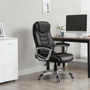 Meilleure qualité dossier haut confortable pieds croisés chaise pivotante ergonomique en cuir PU exécutif patron chaise de bureau à domicile livraison gratuite - Product Image 5