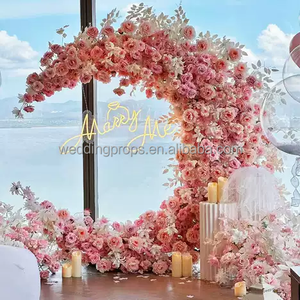 Artificiale festa di nozze colorato in seta fiore arco <span class=keywords><strong>luna</strong></span> <span class=keywords><strong>sfondo</strong></span> per la proposta di nozze decorazione - Product Image 6