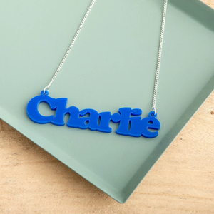 Kid của đồ trang sức cá nhân Acrylic Tên Vòng cổ tùy chỉnh Acrylic đầy màu sắc tên Vòng cổ đầy màu sắc vui vẻ Tên Mặt dây chuyền - Product Image 5