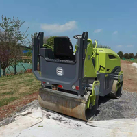 Mini-compacteur routier vibrant autopropulsé manuel 800 kg, 1 tonne, 2 tonnes, tambour en acier, moteur Changchai, roulement