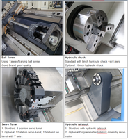 Tour CNC à banc incliné TCK63/2000, longueur de tournage 2000 mm, déplacement Z 2050 mm, broche MT5, portée de rotation 720 mm, tourelle servo 12 postes GSK988TA
