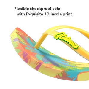 Tongs pour femmes PVC extérieur impression colorée écologique anti-dérapant Design de mode pantoufles <span class=keywords><strong>sandales</strong></span> pour dame pieds nus - Product Image 3