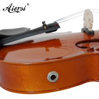 Violon électro-acoustique Sinomusik rouge-brun avec micros, étui, archet et étiquette personnalisée – Prix abordable