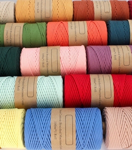 Corde tressée en coton pour tapisserie, décorations, emballage cadeau, <span class=keywords><strong>macramé</strong></span> et vêtements Vente en gros écologique - Product Image 2