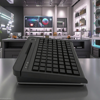 Teclado POS KB84NMS de 84 Teclas Totalmente Programable con Lector de Banda Magnética para Sistemas POS, Diseño de Alta Demanda
