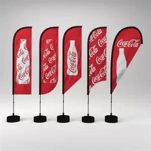 الجملة علم شاطئ مرفوع راية الترويجية اعلان خارجى مخصص شعار ريشة الأعلام