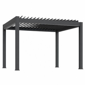 Pergola bioclimatique motorisée de luxe en aluminium à lames orientables, imperméable, avec éclairage LED pour jardin et terrasse - Product Image 1