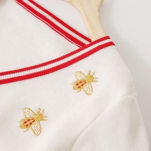 Maglioni lavorati a maglia con bottoni a contrasto monopetto manica lunga Cardigan ricamato ape stilista di alta qualità UG - Product Image 4