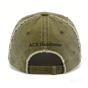 Gorra de Béisbol Personalizable con Bordes Deshilachados, Gorras de Béisbol Lisas y Desgastadas, Gorra de Béisbol de Algodón Lavado para Hombre - Product Image 3