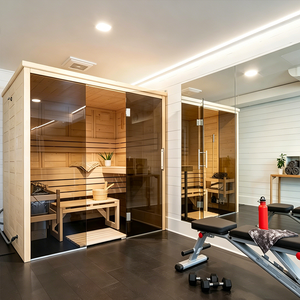 Sauna à vapeur électrique moderne haute puissance pour usage commercial, grand sauna carré extérieur pour 10 personnes, idéal pour les installations publiques et les villas - Product Image 3