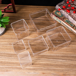 Caja cuadrada de acrílico, caja de regalo transparente de plástico, esquinas redondeadas con tapa, caja sellada para empacar alimentos, pasteles y dulces - Product Image 5