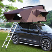 Tente de toit rigide en ABS à installation rapide et facile, étanche, ouverture latérale, coquille à clapet, 3-4 personnes, camping tout-terrain avec accessoire échelle